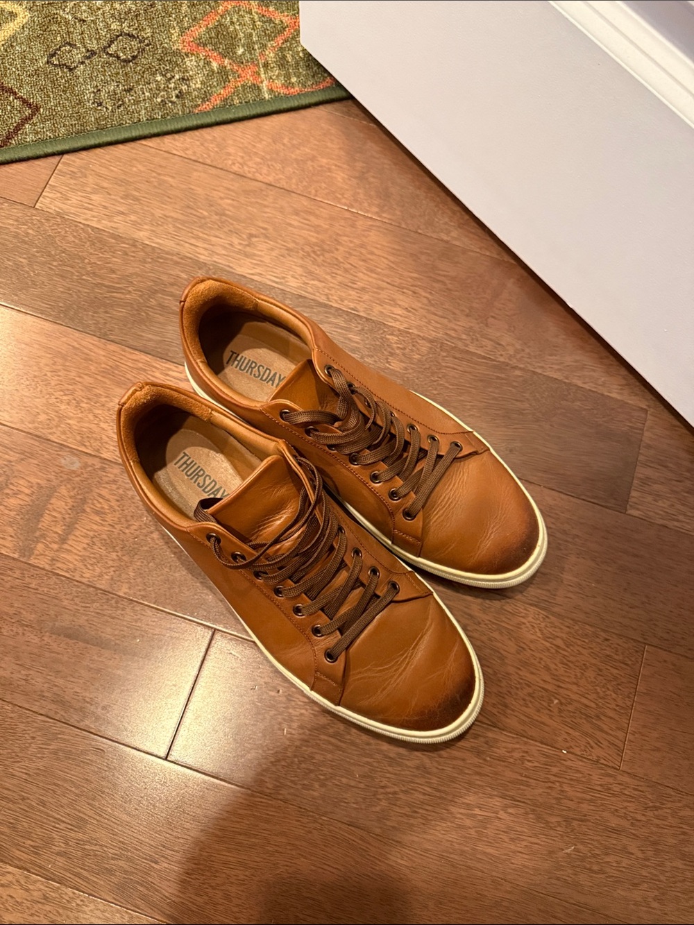 Men's Tan Leather Casual Sneakers
